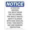 Signmission OSHA Notice, 7" Height, Attention Drivers You Must Wear Sign, 7" X 5", Portrait OS-NS-D-57-V-10198 - alternate 1